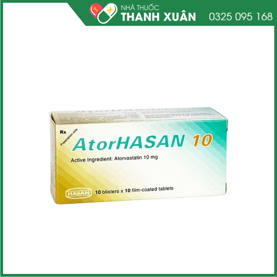 Atorhasan 10mg điều trị tăng lipid huyết